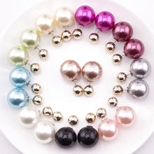 Load image into Gallery viewer, Wholesale 10 Pairs/lot Double Side Earrings Matt Pearl Double Faced Stud Earrings Lots 2017 Fashion Jewelry