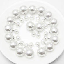 Load image into Gallery viewer, 10 pairs/lot Wholesale Free Shipping Paragraph Hot Selling Earrings 2016 Double Side Shining Pearl Stud Earrings For Women Girls