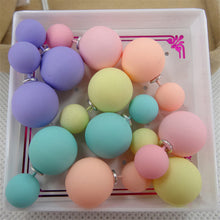 Load image into Gallery viewer, LNRRABC 5 pair/lot Stud Earrings Women Trendy Earrings Set Candy Color Double Sided Piercing Ball Fashion Jewelry Gifts