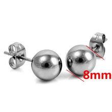 Load image into Gallery viewer, 3 pair/lot Gold Color Surgical Ball Earring Stainless Steel Ball Studs Earrings For Women With Ball Diameter 8mm Earring Pin