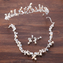 Load image into Gallery viewer, Handmade Luxurious Pearl Flower Wedding Bridal Jewelry Sets For Women Prom Jewelry Accessories Tiara Headbands Necklace Earrings
