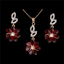 Load image into Gallery viewer, H:HYDE Elegant Luxury Jewelry Set Design Fashion Gold Filled Colorful Austrian Crystal Earrings Necklace Drop Jewelry Sets Women