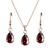 Load image into Gallery viewer, H:HYDE Elegant Luxury Jewelry Set Design Fashion Gold Filled Colorful Austrian Crystal Earrings Necklace Drop Jewelry Sets Women