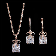 Load image into Gallery viewer, H:HYDE Elegant Luxury Jewelry Set Design Fashion Gold Filled Colorful Austrian Crystal Earrings Necklace Drop Jewelry Sets Women