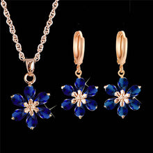 Load image into Gallery viewer, H:HYDE Elegant Luxury Jewelry Set Design Fashion Gold Filled Colorful Austrian Crystal Earrings Necklace Drop Jewelry Sets Women
