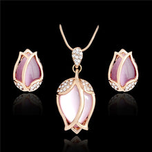 Load image into Gallery viewer, H:HYDE Elegant Luxury Jewelry Set Design Fashion Gold Filled Colorful Austrian Crystal Earrings Necklace Drop Jewelry Sets Women
