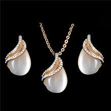 Load image into Gallery viewer, H:HYDE Elegant Luxury Jewelry Set Design Fashion Gold Filled Colorful Austrian Crystal Earrings Necklace Drop Jewelry Sets Women