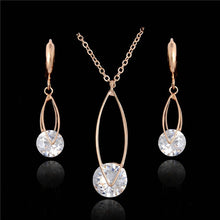 Load image into Gallery viewer, H:HYDE Elegant Luxury Jewelry Set Design Fashion Gold Filled Colorful Austrian Crystal Earrings Necklace Drop Jewelry Sets Women