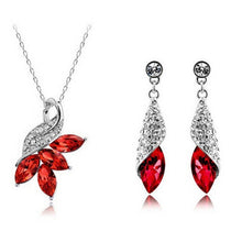 Load image into Gallery viewer, H:HYDE Elegant Luxury Jewelry Set Design Fashion Gold Filled Colorful Austrian Crystal Earrings Necklace Drop Jewelry Sets Women