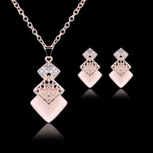 Load image into Gallery viewer, H:HYDE Elegant Luxury Jewelry Set Design Fashion Gold Filled Colorful Austrian Crystal Earrings Necklace Drop Jewelry Sets Women