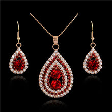 Load image into Gallery viewer, H:HYDE Elegant Luxury Jewelry Set Design Fashion Gold Filled Colorful Austrian Crystal Earrings Necklace Drop Jewelry Sets Women