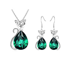 Load image into Gallery viewer, H:HYDE Elegant Luxury Jewelry Set Design Fashion Gold Filled Colorful Austrian Crystal Earrings Necklace Drop Jewelry Sets Women