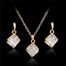 Load image into Gallery viewer, H:HYDE Elegant Luxury Jewelry Set Design Fashion Gold Filled Colorful Austrian Crystal Earrings Necklace Drop Jewelry Sets Women