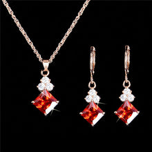 Load image into Gallery viewer, H:HYDE Elegant Luxury Jewelry Set Design Fashion Gold Filled Colorful Austrian Crystal Earrings Necklace Drop Jewelry Sets Women