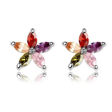 Load image into Gallery viewer, New style  gold color Austrian crystal Zircon star flower horse eyes pendant Necklace Earrings fashion Jewelry sets 84418