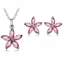 Load image into Gallery viewer, New style  gold color Austrian crystal Zircon star flower horse eyes pendant Necklace Earrings fashion Jewelry sets 84418