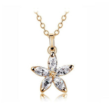 Load image into Gallery viewer, New style  gold color Austrian crystal Zircon star flower horse eyes pendant Necklace Earrings fashion Jewelry sets 84418