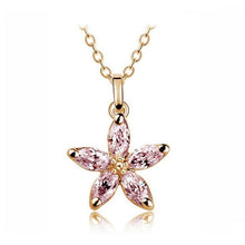 Load image into Gallery viewer, New style  gold color Austrian crystal Zircon star flower horse eyes pendant Necklace Earrings fashion Jewelry sets 84418
