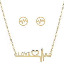 Load image into Gallery viewer, LUBINGSHINE Luxury Gold Color Women Infinite love Heart Elephant Necklace Earrings Stainless Steel Bridal Wedding Jewelry Sets