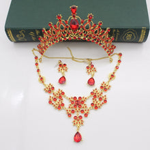 Load image into Gallery viewer, Fashionable Silver and Gold Wedding Bridal Jewelry Sets Girl/Women Party Crystal Wedding Bride Jewelry Accessories Necklace Sets