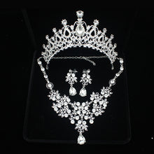 Load image into Gallery viewer, Fashionable Silver and Gold Wedding Bridal Jewelry Sets Girl/Women Party Crystal Wedding Bride Jewelry Accessories Necklace Sets