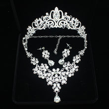 Load image into Gallery viewer, Fashionable Silver and Gold Wedding Bridal Jewelry Sets Girl/Women Party Crystal Wedding Bride Jewelry Accessories Necklace Sets