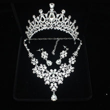 Load image into Gallery viewer, Fashionable Silver and Gold Wedding Bridal Jewelry Sets Girl/Women Party Crystal Wedding Bride Jewelry Accessories Necklace Sets